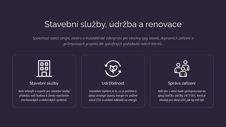 Stavební služby a údržba Šablona CSS