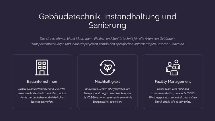 Haustechnik und Instandhaltung HTML-Vorlage