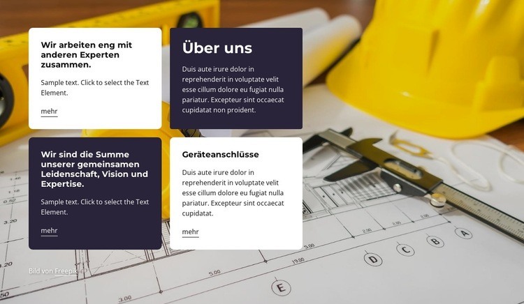 Raster mit Texten auf Bildhintergrund Website Builder-Vorlagen