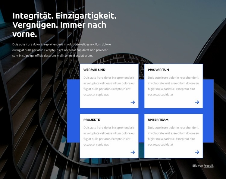 Integrität und Einzigartigkeit Website Builder-Vorlagen