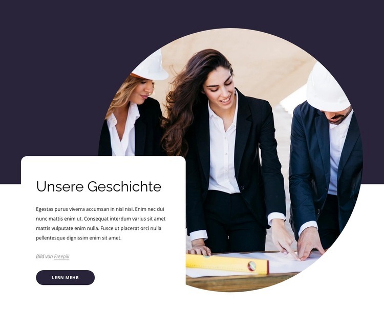 Unsere Geschichte Landing Page