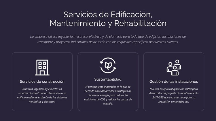 Servicios y mantenimiento de edificios Creador de sitios web HTML