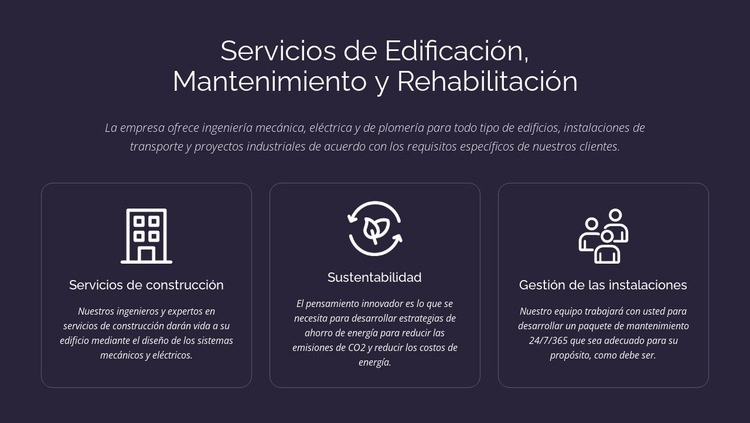 Servicios y mantenimiento de edificios Diseño de páginas web