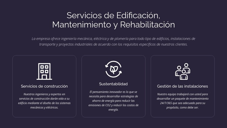 Servicios y mantenimiento de edificios Plantilla HTML