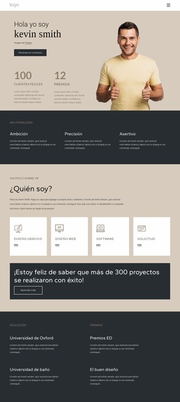 Página Personal Con Portafolio - Plantilla Joomla Sencilla