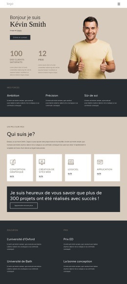 Page Personnelle Avec Portfolio - Conception Créative De Sites Polyvalents