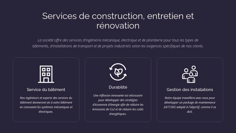 Services et entretien du bâtiment Modèles de constructeur de sites Web