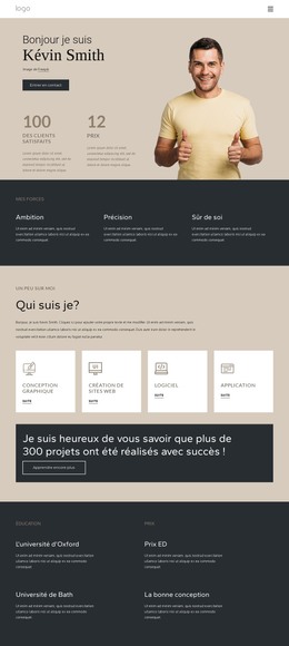 Page Personnelle Avec Portfolio - Modèle HTML De Base