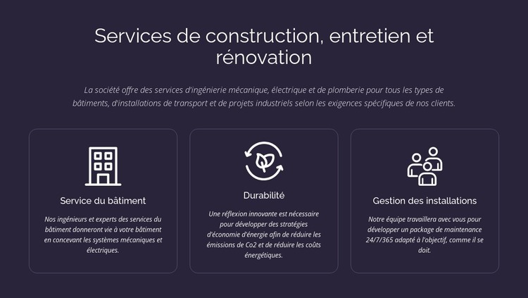 Services et entretien du bâtiment Modèle HTML