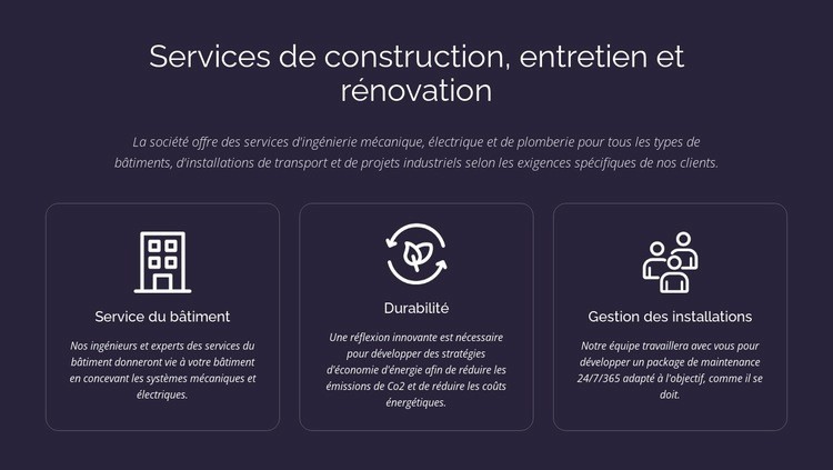 Services et entretien du bâtiment Modèle d'une page