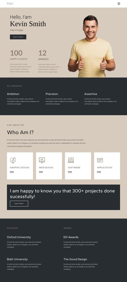 Personal Page With Portfolio - HTML5 Template