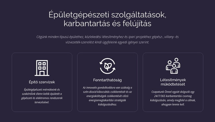 Épületgépészeti szolgáltatások és karbantartás CSS sablon