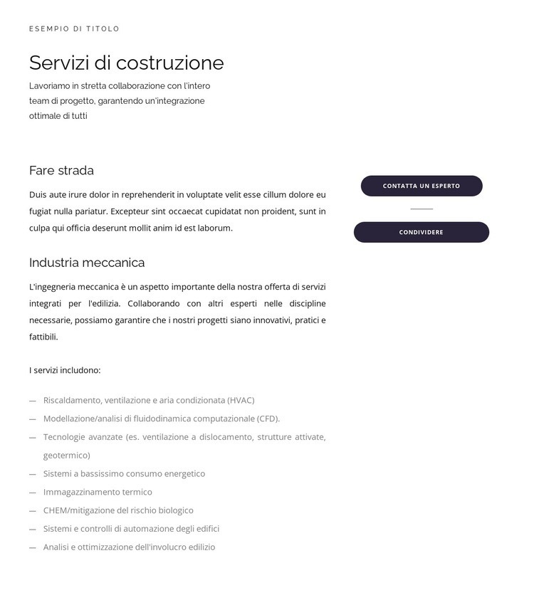 Testi e pulsanti Costruttore di siti web HTML