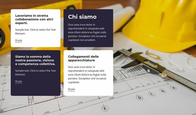 Griglia con testi sullo sfondo dell'immagine Modelli di Website Builder