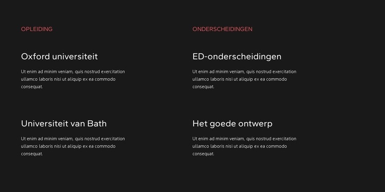 Onderwijs en onderscheidingen Bestemmingspagina