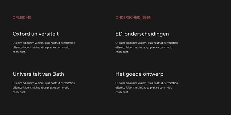 Onderwijs en onderscheidingen HTML-sjabloon