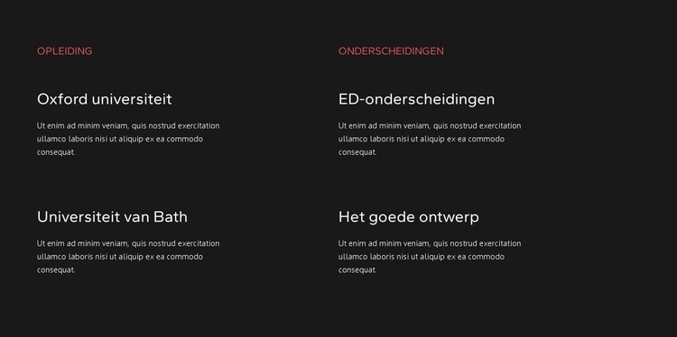 Onderwijs en onderscheidingen Sjabloon voor één pagina