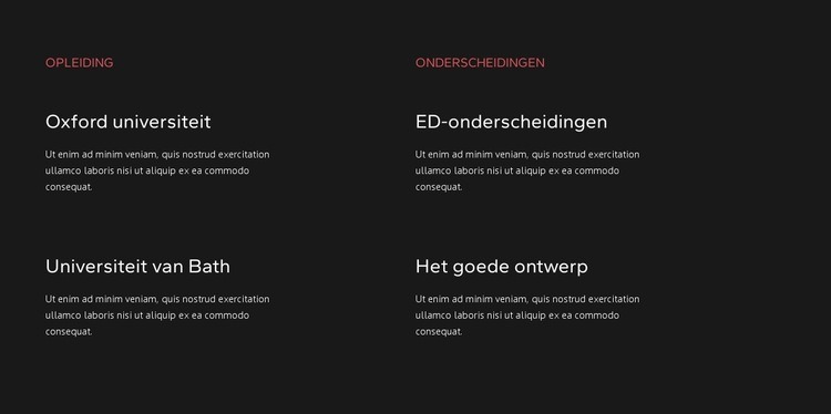 Onderwijs en onderscheidingen Sjabloon