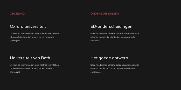 Onderwijs en onderscheidingen Website Builder-sjablonen