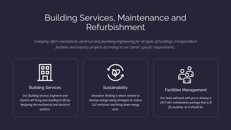 Building services and maintenance One Page Template