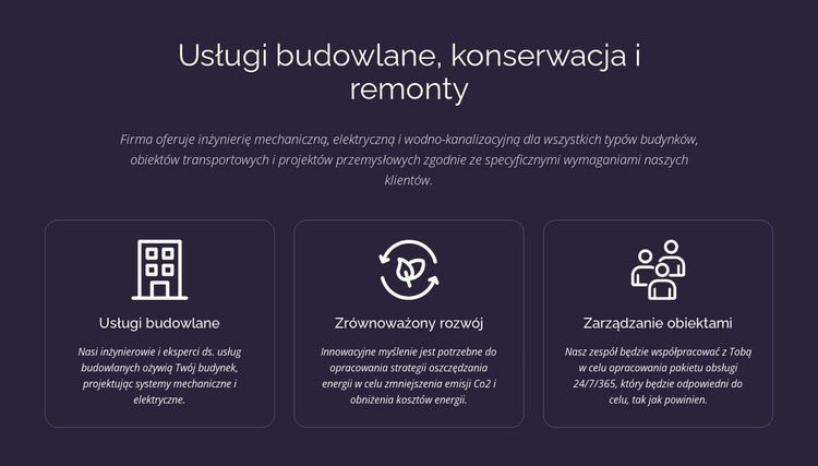 Usługi budowlane i konserwacja Szablony do tworzenia witryn internetowych