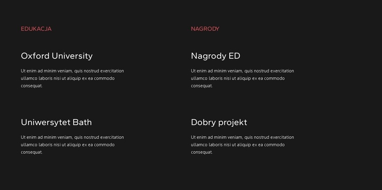 Edukacja i nagrody Motyw WordPress