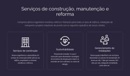 Serviços De Construção E Manutenção Modelo HTML5