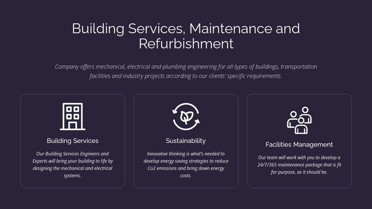 Building services and maintenance Squarespace Template Alternative