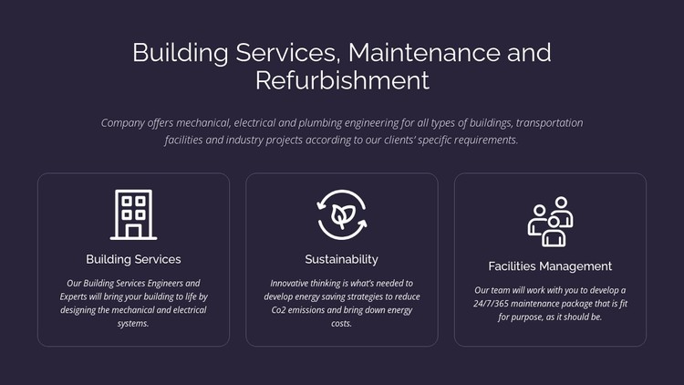 Building services and maintenance Static Site Generator