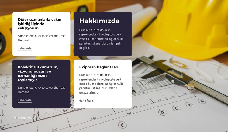 Görüntü arka planında metin bulunan ızgara HTML Şablonu