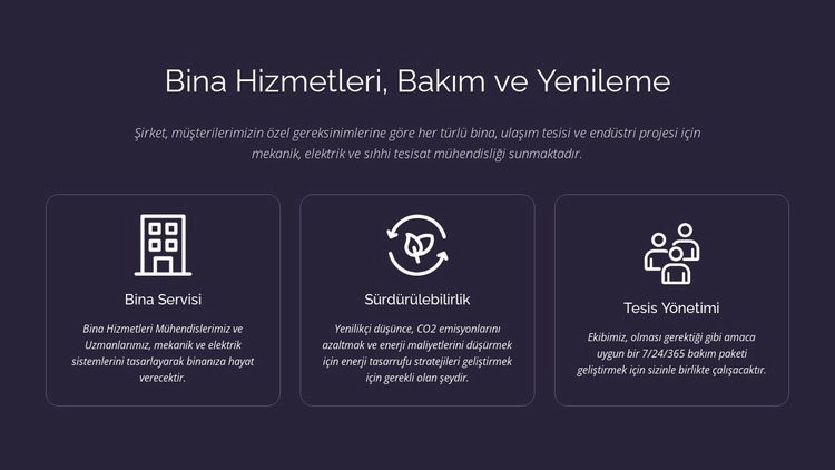 Bina hizmetleri ve bakımı HTML5 Şablonu