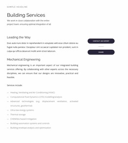 Texts And Buttons - Free Website Mockup