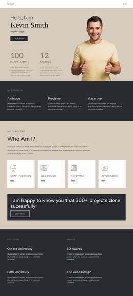 Personal Page With Portfolio Product For Users