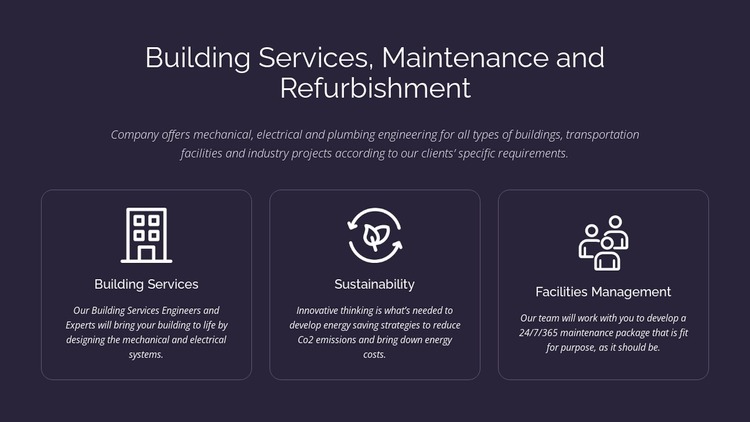 Building services and maintenance WordPress Website Builder