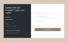 Kontaktformular In Rasterzelle – Fertiges Website-Design