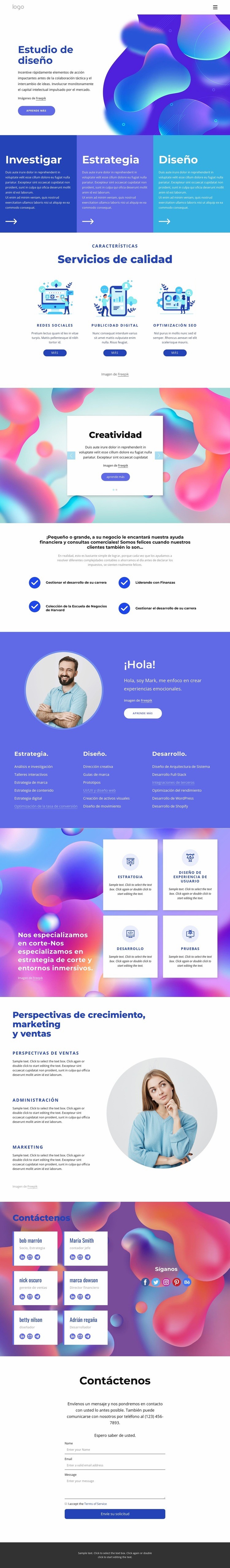 estudio de diseño profesional Plantillas de creación de sitios web