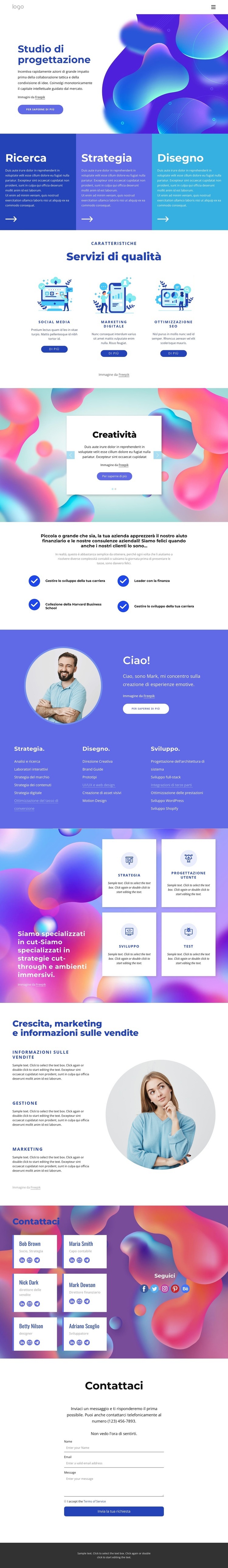 Studio di progettazione professionale Mockup del sito web