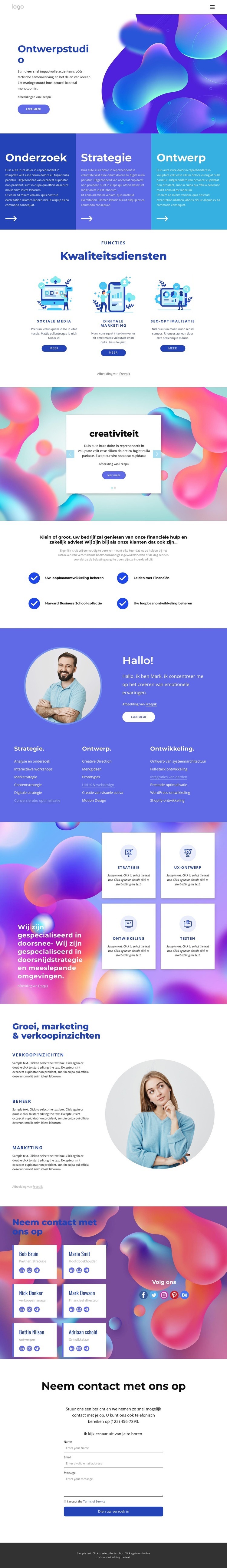 Professionele ontwerpstudio Html Website Builder