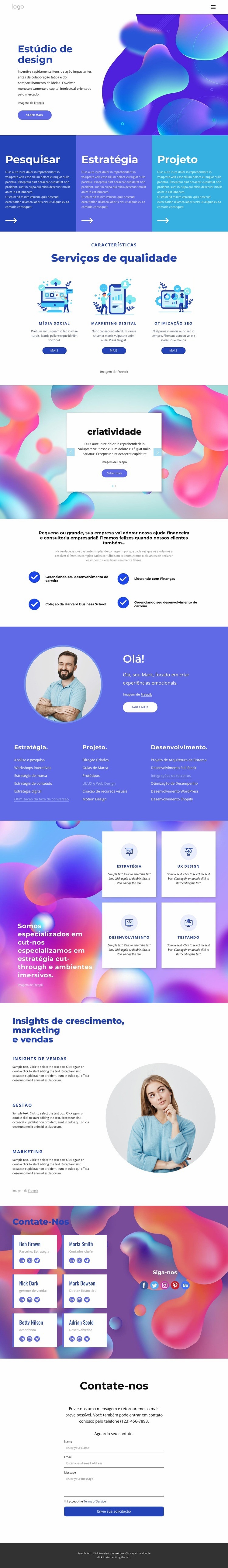 estúdio de design profissional Landing Page