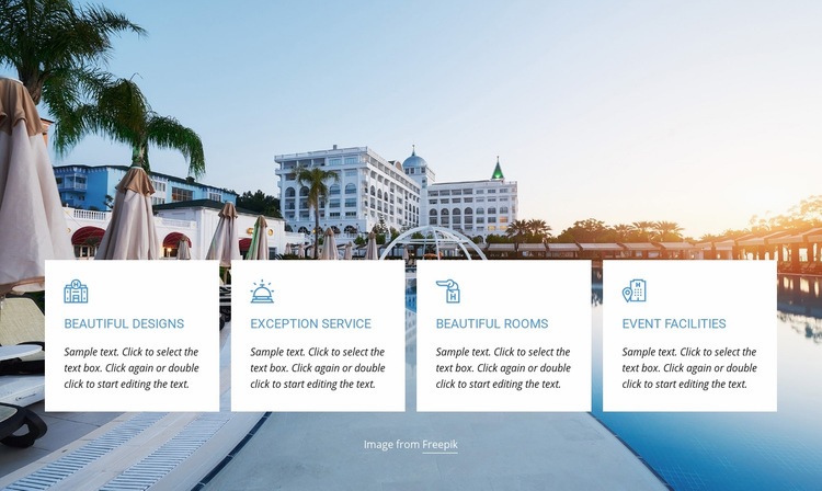 Luxury hotel benefits Homepage Design