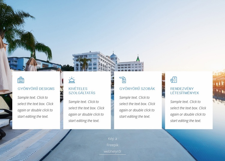 Luxus szállodai előnyök HTML Sablon