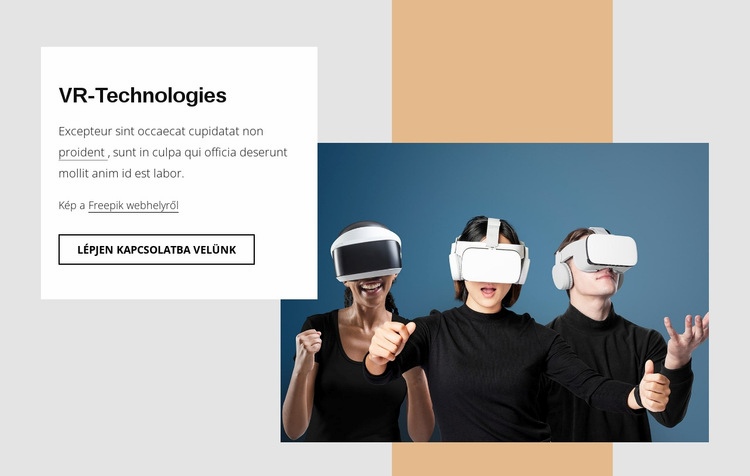 VR technológiák Weboldal sablon