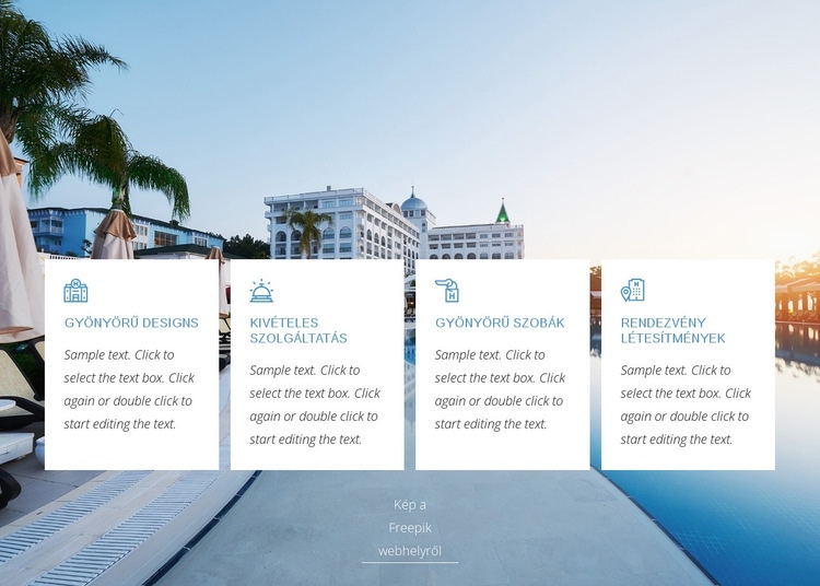 Luxus szállodai előnyök Weboldal tervezés