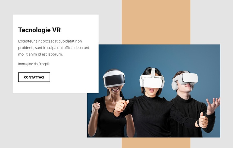 Tecnologie VR Mockup del sito web