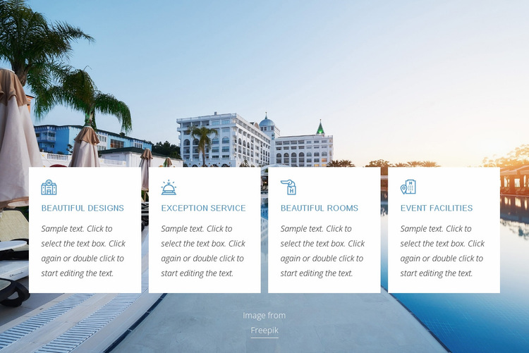 Luxury hotel benefits Website Builder Templates