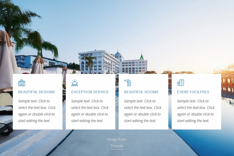 Luxury hotel benefits Website Mockup