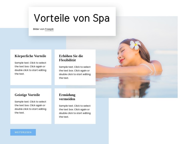 Top Vorteile von Spa-Behandlungen HTML-Vorlage