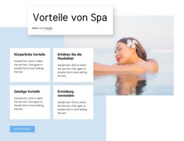 Top Vorteile Von Spa-Behandlungen - Professionelle Landingpage