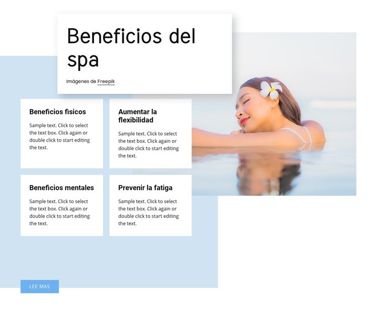 Principales beneficios de los tratamientos de spa Plantilla de una página