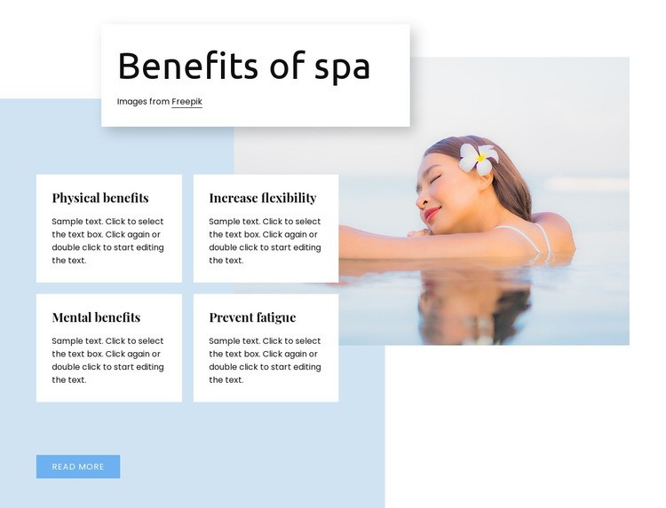 Top benefits of spa treatments Homepage Design